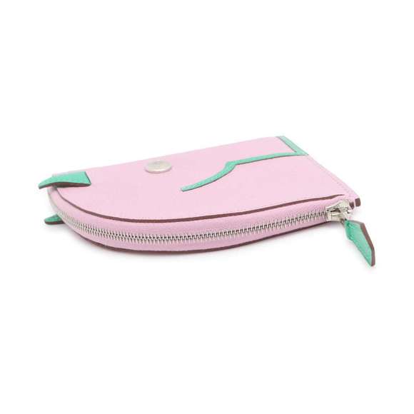 Hermes Paddock Chevre Misor Coin Case Wallet Mauve Silvestre Mint - Picture 2 of 6